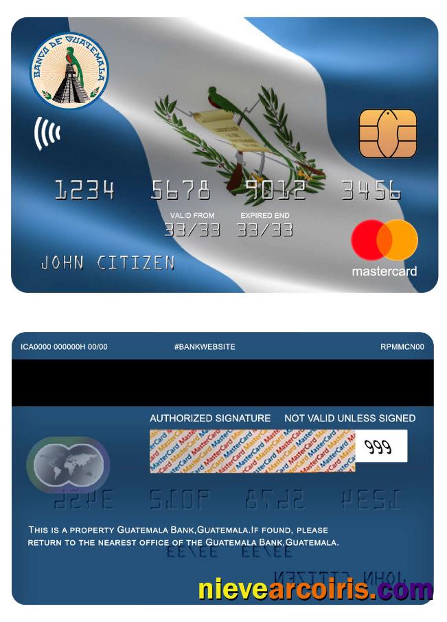 Guatemala Banco de Guatemala bank mastercard